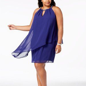 Jessica Howard |  Chiffon-Overlay Shift Dress